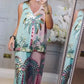 🌴 Set tropical cu cocotier: tricou + pantaloni, ușor și viu colorat