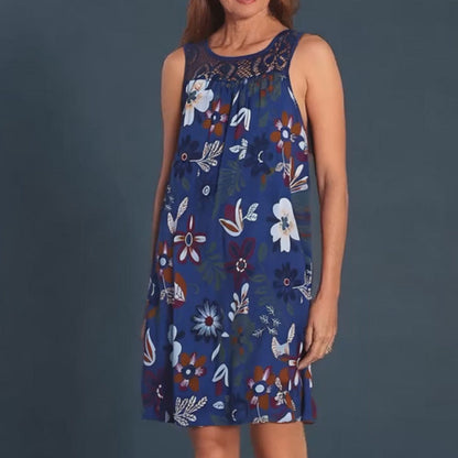 💖 Rochie fără mâneci la modă pentru femei, cu imprimeu