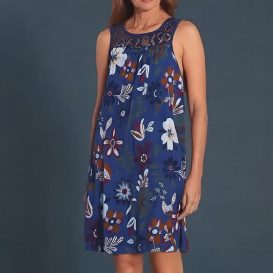💖 Rochie fără mâneci la modă pentru femei, cu imprimeu