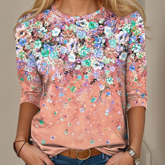 Bluză cu mâneci lungi și imprimeu floral