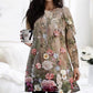 Rochie florală largă, cu decolteu rotund