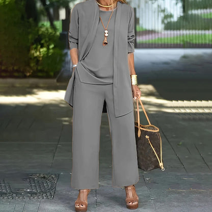 🎁Noutăți 2026 50% REDUCERE💥Set elegant pentru femei, cu croială lejeră, 3 piese👚👖