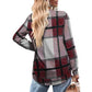 Bluză casual cu mâneci lungi și imprimeu în carouri pentru femei