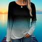 Women's Gradient Color Long-Sleeve Top