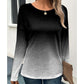 Women's Gradient Color Long-Sleeve Top