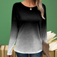 Women's Gradient Color Long-Sleeve Top