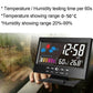 🔥Ceas de masă digital cu LED, cu monitor de temperatură și umiditate și prognoză meteo