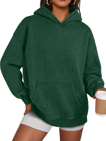 Trendig Oversized Damhoodie med Långärmar