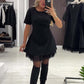 🔥Oferte speciale - Rochie mini cu mâneci scurte și dantelă strălucitoare pentru femei | Elegantă și strălucitoare