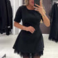 🔥Oferte speciale - Rochie mini cu mâneci scurte și dantelă strălucitoare pentru femei | Elegantă și strălucitoare