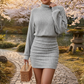 Rochie mulată din tricot cu volane pentru femei