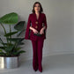Set elegant din două piese pentru femei, format din sacou cu mâneci despicate și pantaloni