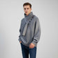 Pulover casual unisex cu nervuri și eșarfă detașabilă