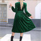 Rochie elegantă cu talie înaltă și croi în A, cu smocuri