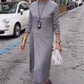 Rochie midi elegantă din tricot pentru femei, cu fante laterale