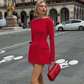 Rochie mini elegantă pentru femei, în linie A, cu decolteu în formă de barcă
