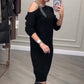 🎁Noutăți 2026 50% REDUCERE💥Rochie midi cu mâneci lungi și un umăr pentru femei