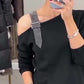 🎁Noutăți 2026 50% REDUCERE💥Rochie midi cu mâneci lungi și un umăr pentru femei