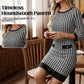 🏆 Reduceri fierbinți - 49% REDUCERE ✨Rochie midi mulată cu guler rotund și imprimeu houndstooth pentru femei