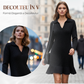 Rochie Scurtă Damă cu Croială în Formă de A cu Rever și Sclipici