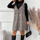 Set rochie și top cu imprimeu leopard, cu aspect stratificat