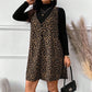 Set rochie și top cu imprimeu leopard, cu aspect stratificat