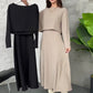 Ținute din tricot din două piese pentru femei Rochie midi fără mâneci și top scurt