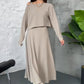 Ținute din tricot din două piese pentru femei Rochie midi fără mâneci și top scurt