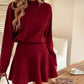 💃 Rochie mini din tricot cu guler înalt pentru femei