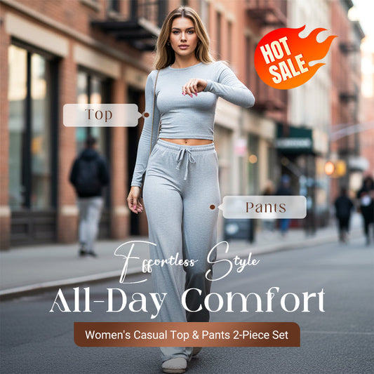 Set casual pentru femei, format din bluză și pantaloni, 2 piese