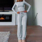 Set casual pentru femei, format din bluză și pantaloni, 2 piese