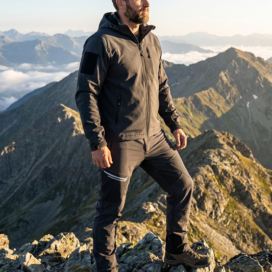 Pantaloni tactici de drumeție pentru bărbați cu buzunare cu fermoar