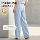 Pantaloni casual pentru femei, cu talie înaltă și croi drept