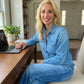 Set de pijamale din denim fals pentru femei, 2 piese