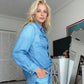 Set de pijamale din denim fals pentru femei, 2 piese