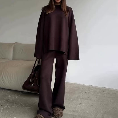 Set din 2 piese pentru femei: pulover și pantaloni largi