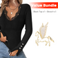 💕✨Bluze din tricot cu guler în V și dantelă pentru femei👕