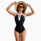 🔥50.000+ VÂNDUTE!👙Costum de baie retro cu acoperire completă și blocuri de culoare, care subțiază silueta