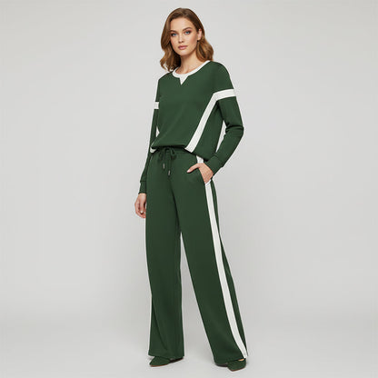 Set din 2 piese pentru femei: bluză și pantaloni cu croială lejeră