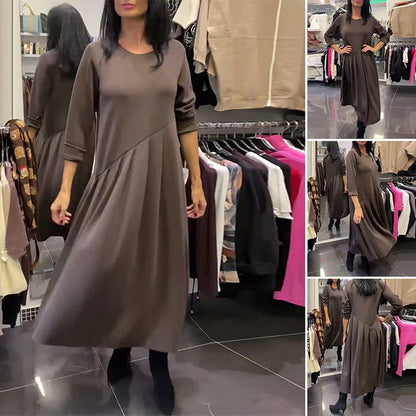 🎁Noutăți 2026 50% REDUCERE💥Rochie lungă asimetrică plisată casual pentru femei