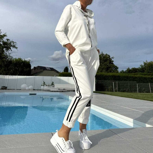 Set jachetă cu glugă și pantaloni cu șnur pentru femei