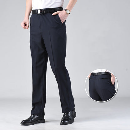 Pantaloni de costum business cu talie înaltă pentru bărbați