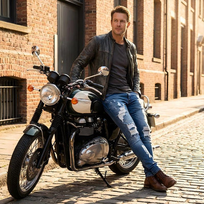 👖 60% REDUCERE! 🔥 Blugi skinny eleganți cu aspect uzat pentru bărbați – croială slim conică, bumbac respirabil și detalii rupte îndrăznețe