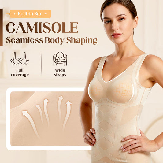 Camisolă fără cusături pentru modelarea corpului, cu sutien încorporat