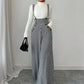 💎49% REDUCERE!🖤Pantaloni clasici pentru femei, cu talie înaltă și bretele, în model houndstooth✨