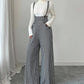 💎49% REDUCERE!🖤Pantaloni clasici pentru femei, cu talie înaltă și bretele, în model houndstooth✨