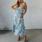 🌺Rochie fluidă cu bretele și imprimeu floral pentru femei💃