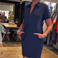 💖Rochie mini casual pentru femei, cu fermoar pe un sfert și buzunare