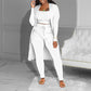 💖Set casual din 3 piese tricotate – top scurt, cardigan și pantaloni