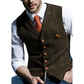 👔Vestă cu rever din tweed în carouri pentru bărbați